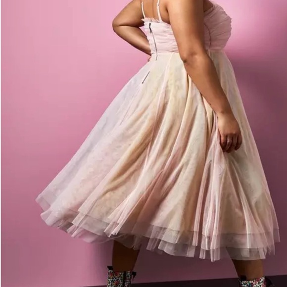torrid betsy Johnson Collab, whimsy ferry boho Pink Tulle Midi Dress size 26 - Picture 2 of 13